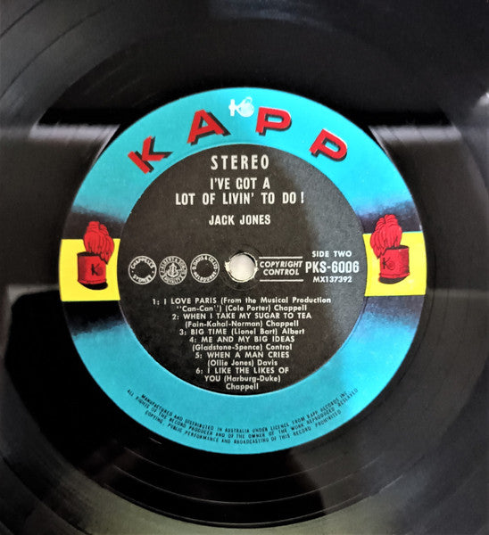 Jack Jones With Pete King (2) - Marty Paich - Billy May : I've Got A Lot Of Livin' To Do! (LP, Album)
