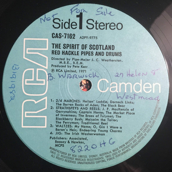 Red Hackle Pipes And Drums* : The Spirit Of Scotland (LP)