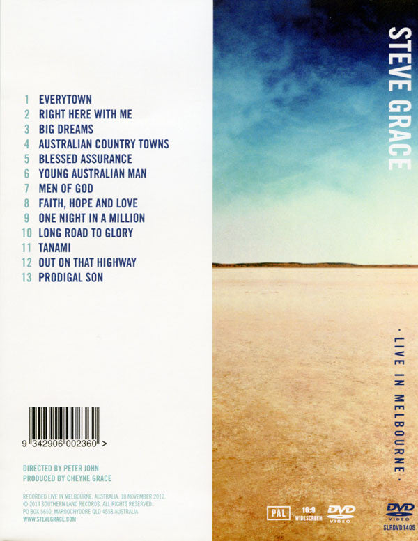 Steve Grace : Live In Melbourne (DVD, PAL)
