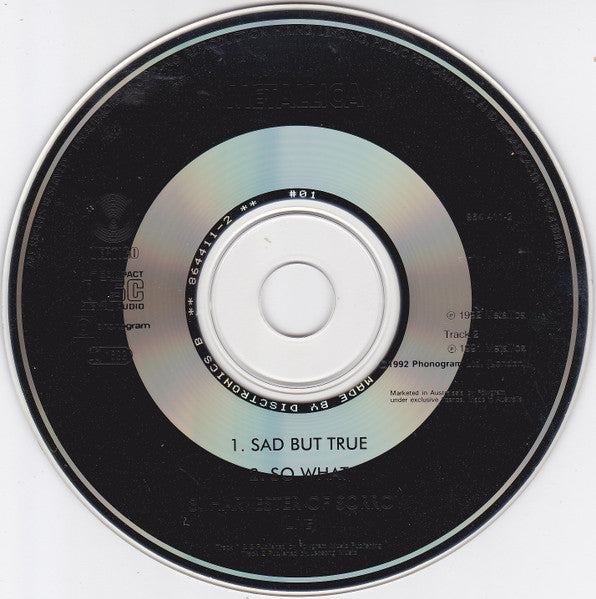 Metallica : Sad But True (CD, Single, Car)