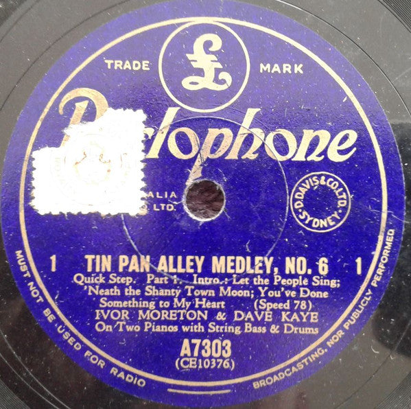 Ivor Moreton & Dave Kaye* : Tin Pan Alley Medley, No.6 (Shellac, 10")