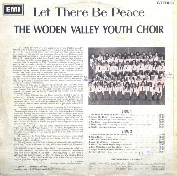 Woden Valley Youth Choir : Let There Be Peace: Christmas In Canberra (LP, Album)