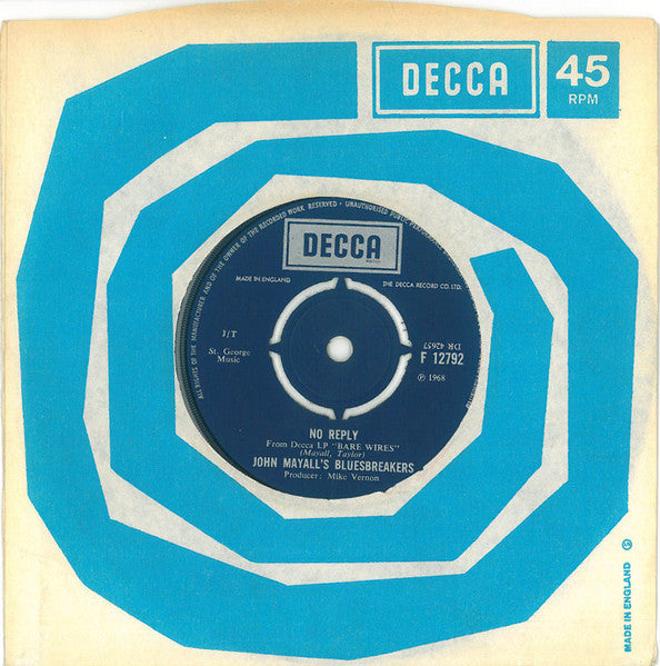 John Mayall's Bluesbreakers* : No Reply / She's Too Young (7")