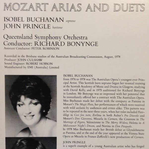 Isobel Buchanan, John Pringle : Mozart Arias And Duets (LP)