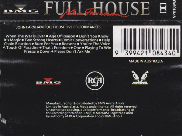 John Farnham : Full House (Cass, Album)