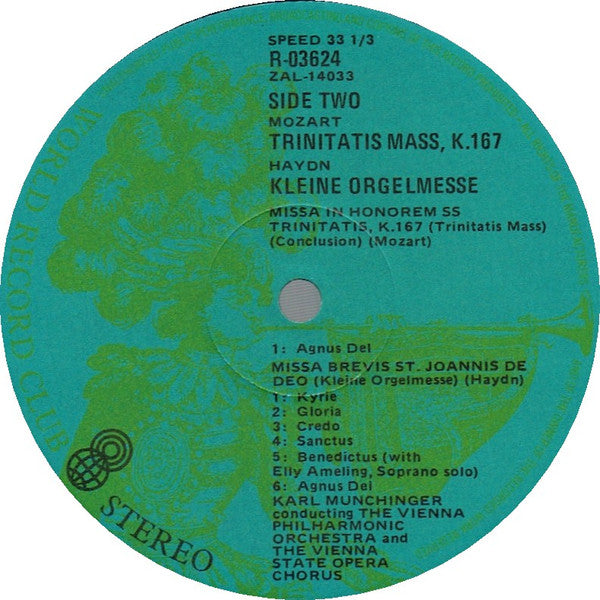 Mozart* / Haydn* : Missa In Honorem Sanctissima Trinitatis ("Trinitatis Mass") / Missa Brevis Sanct Joannis De Deo ("Kleine Orgelmesse") (LP, Album, Club, RE, Gre)