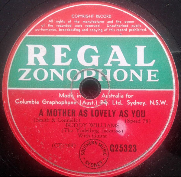 Buddy Williams (2) : The Flying Doctor / A Mother As Lovely As You (10")