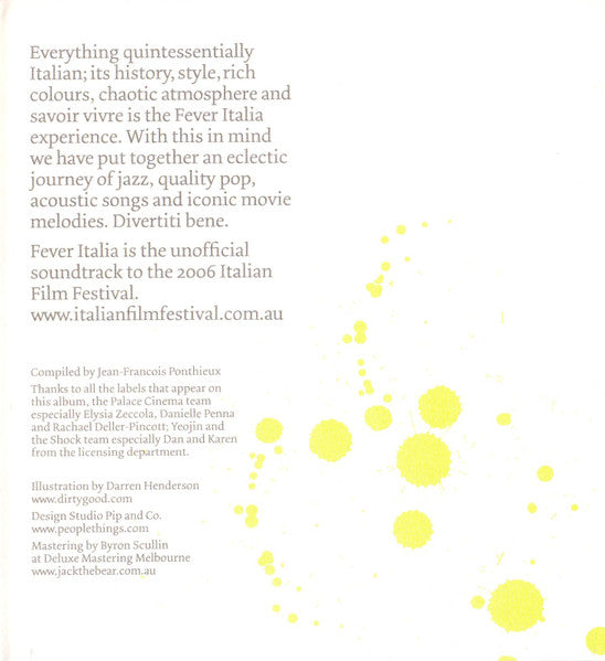 Various : Fever Italia: The Unofficial Soundtrack To The 2006 Italian Film Festival (CD, Comp)