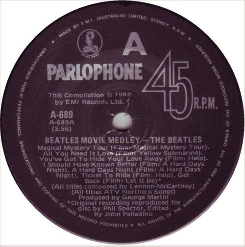 The Beatles : Beatles Movie Medley (7", Single)