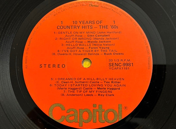 Various : 10 Years Of Country Hits - The `60s (LP, Comp)