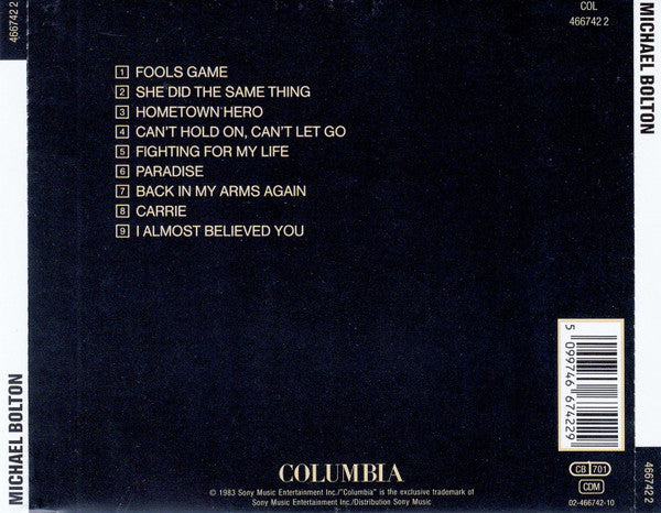 Michael Bolton : Michael Bolton (CD, Album, RE)