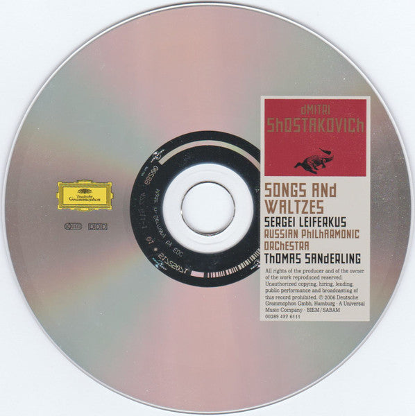Dmitri Shostakovich, Russian Philharmonic Orchestra, Thomas Sanderling, Sergei Leiferkus : Songs And Waltzes (CD, Album)
