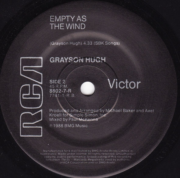 Grayson Hugh : Talk It Over (7", Single)