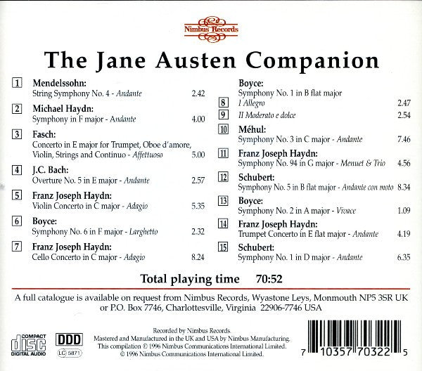 Various : The Jane Austen Companion (CD, Comp, Amb, UHJ)