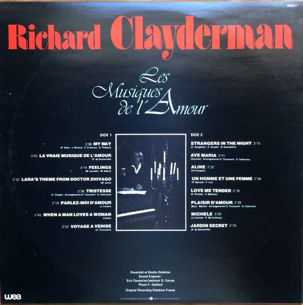 Richard Clayderman : Les Musiques De L'Amour (LP, Album)