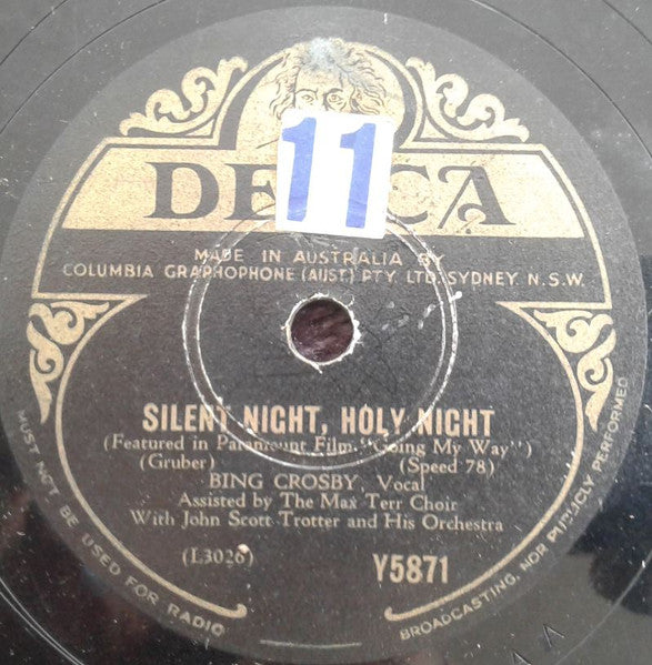 Bing Crosby : Adeste Fideles / Silent Night, Holy Night (Shellac, 10")