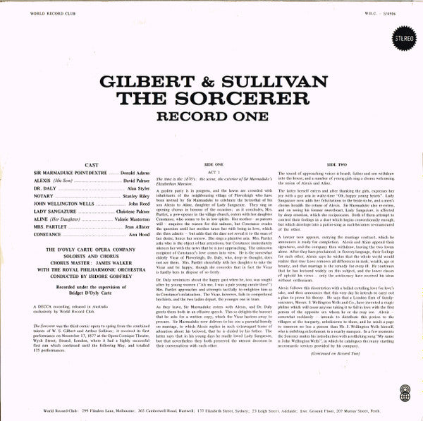 Gilbert & Sullivan : The Sorcerer (2xLP, Album, Club, RE)