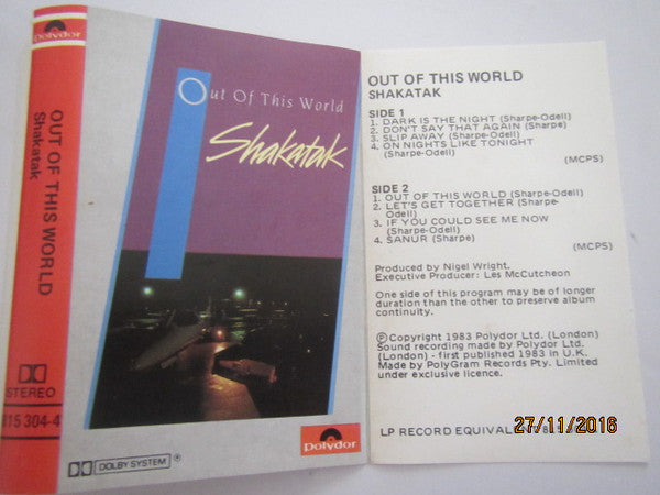 Shakatak : Out Of This World (Cass, Album)