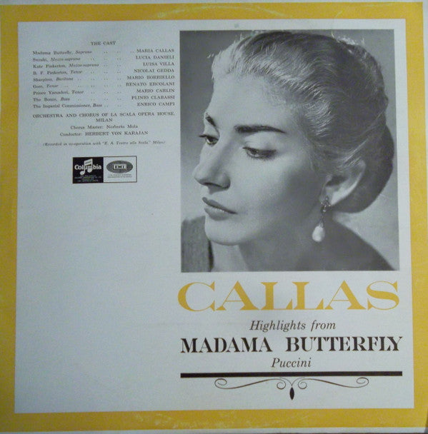 Giacomo Puccini, Maria Callas : Highlights From Madama Butterfly (LP)