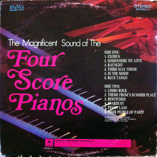 The Four Score Pianos : The Magnificent Sound Of The Four Score Pianos (LP, Album, Mono)