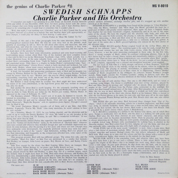 Charlie Parker And His Orchestra : Swedish Schnapps (LP, Album, Mono, MP)