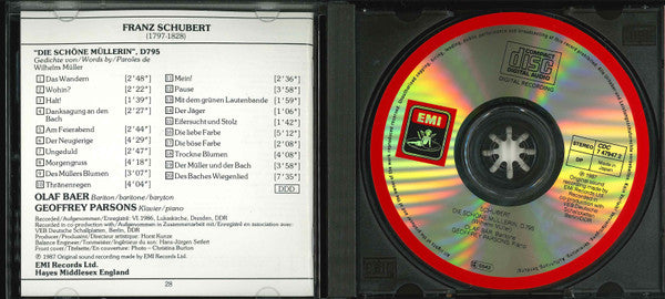 Schubert* - Olaf Baer*, Geoffrey Parsons (2) : Die Schöne Müllerin (CD)