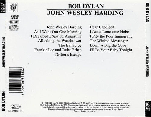 Bob Dylan : John Wesley Harding (CD, Album, RE)
