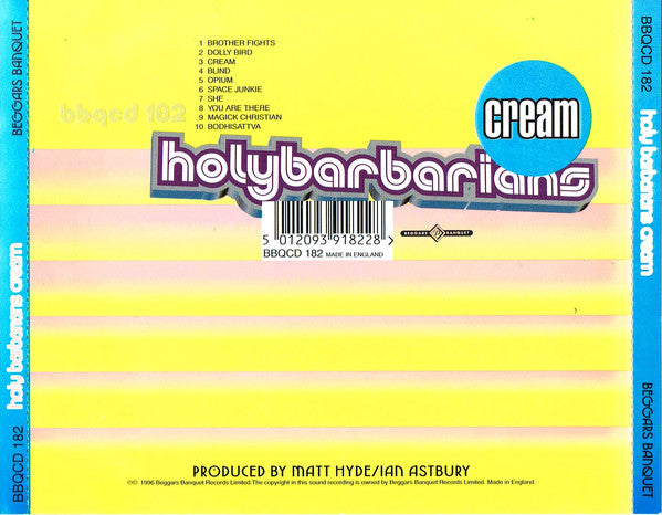 Holy Barbarians : Cream (CD, Album)