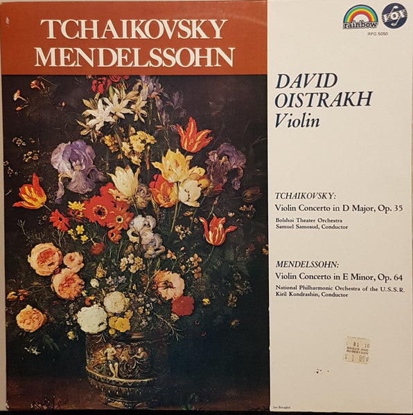 David Oistrach, Felix Mendelssohn-Bartholdy & Pyotr Ilyich Tchaikovsky : Mendelssohn & Tchaikovsky Violin Concertos (LP, Album)