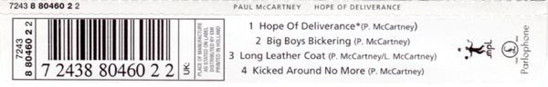 Paul McCartney : Hope Of Deliverance (CD, Maxi)