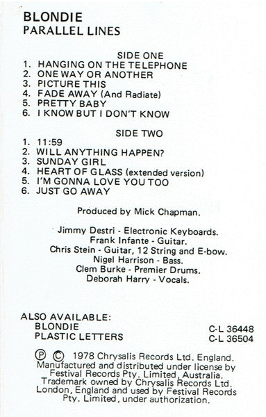 Blondie : Parallel Lines (Cass, Album, RE, Dol)