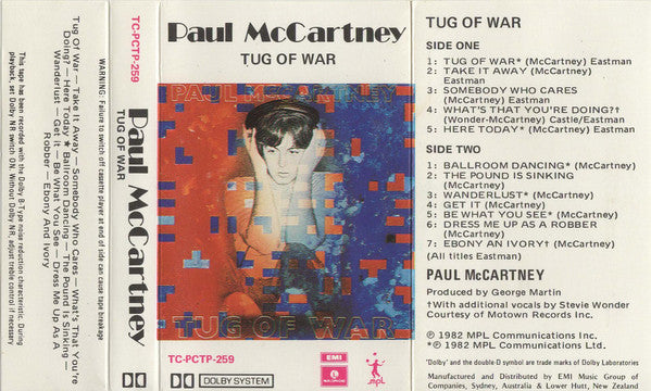 Paul McCartney : Tug Of War (Cass, Album, Dol)