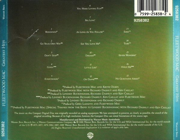 Fleetwood Mac : Greatest Hits (CD, Comp, RE)