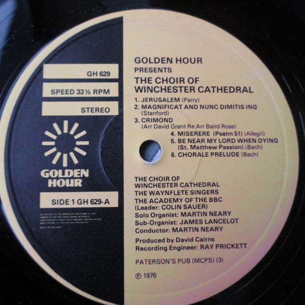The Choir Of Winchester Cathedral*, Martin Neary (2) : Golden Hour Presents (LP)
