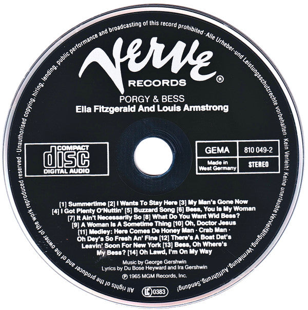 Ella Fitzgerald & Louis Armstrong : Porgy & Bess (CD, Album, RE, Bla)