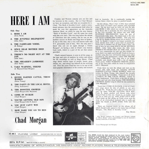 Chad Morgan : Here I Am (LP, Album, Mono, RE)