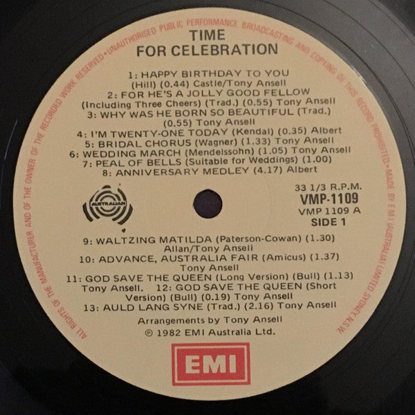 Unknown Artist : Time For Celebration (LP, Album)
