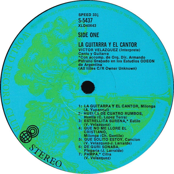 Victor Velázquez : La Guitarra Y El Cantor (LP, Album, Club)