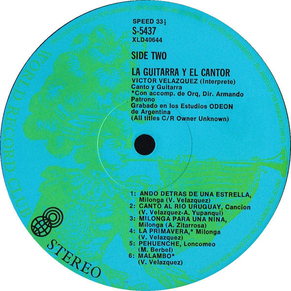 Victor Velázquez : La Guitarra Y El Cantor (LP, Album, Club)