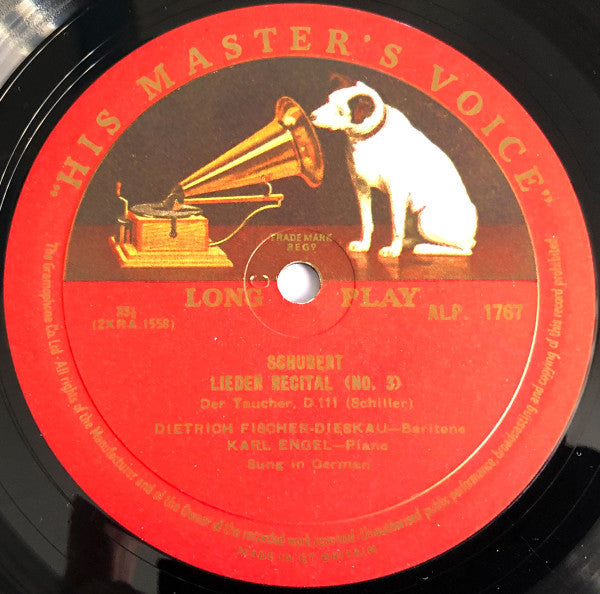 Franz Schubert, Dietrich Fischer-Dieskau With Karl Engel : Schubert Lieder Recital (No. 3) (LP, Album, Mono)
