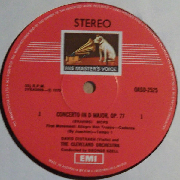 Brahms* • David Oistrakh* • George Szell • The Cleveland Orchestra : Brahms Violin Concerto (LP)