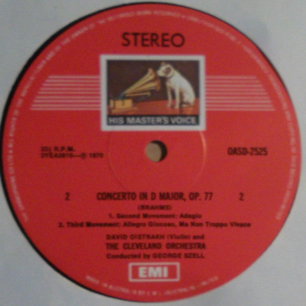 Brahms* • David Oistrakh* • George Szell • The Cleveland Orchestra : Brahms Violin Concerto (LP)