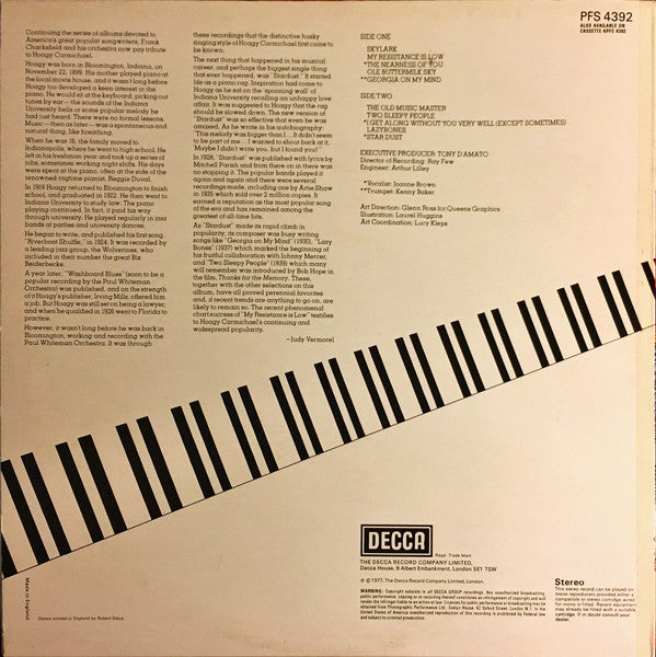 Frank Chacksfield & His Orchestra : Frank Chacksfield Plays Hoagy Carmichael (LP)