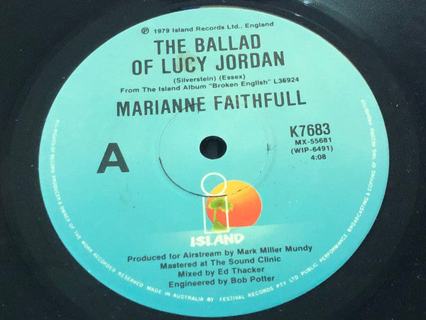 Marianne Faithfull : The Ballad Of Lucy Jordan (7", Single)