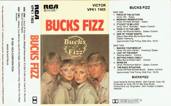 Bucks Fizz : Bucks Fizz (Cass, Album)