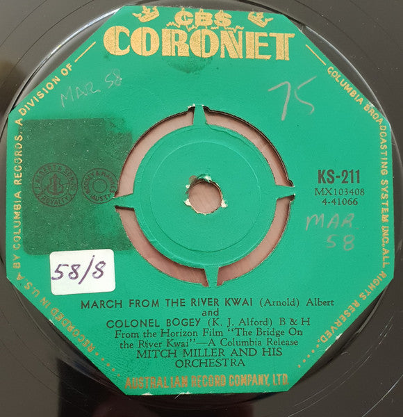Mitch Miller And His Orchestra* : March From The River Kwai And Colonel Bogey (7", Single)
