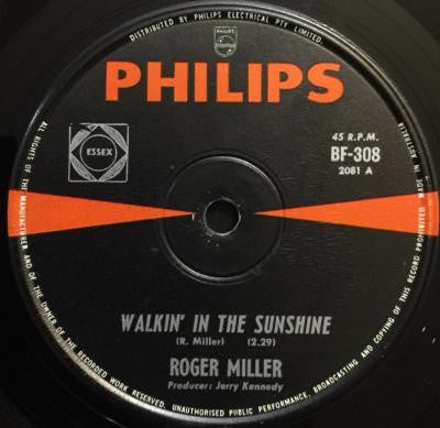 Roger Miller : Walkin' In The Sunshine (7", Single)