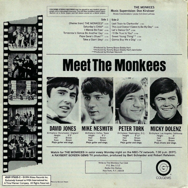 The Monkees : The Monkees (CD, Album, RE, RM)