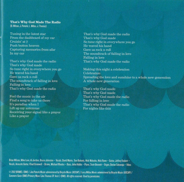The Beach Boys : That's Why God Made The Radio (CD, Album)