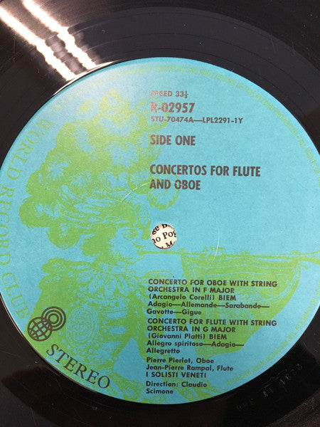 Jean-Pierre Rampal, Pierre Pierlot, I Solisti Veneti : Concertos For Flute And Oboe (LP, Album, Club)